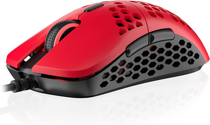 Mira M Ultra Lightweight Honeycomb Shell Wired RGB Gaming Mouse - up to 12 000 Cpi | 6 Buttons - 63G Only (Mira-M, Monza Red)